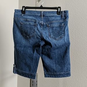 bebe long jean shorts